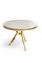 Hanah Home Mesa de Comedor Mármol Blanco y Dorado